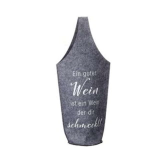 Flaschentasche mit Henkel Filz Wein Ein guter Wein ist ein Wein der Dir schmeckt