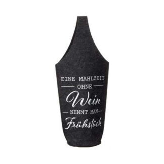 Flaschentasche mit Henkel Filz Wein Eine Mahlzeit ohne Wein nennt man Frühstück